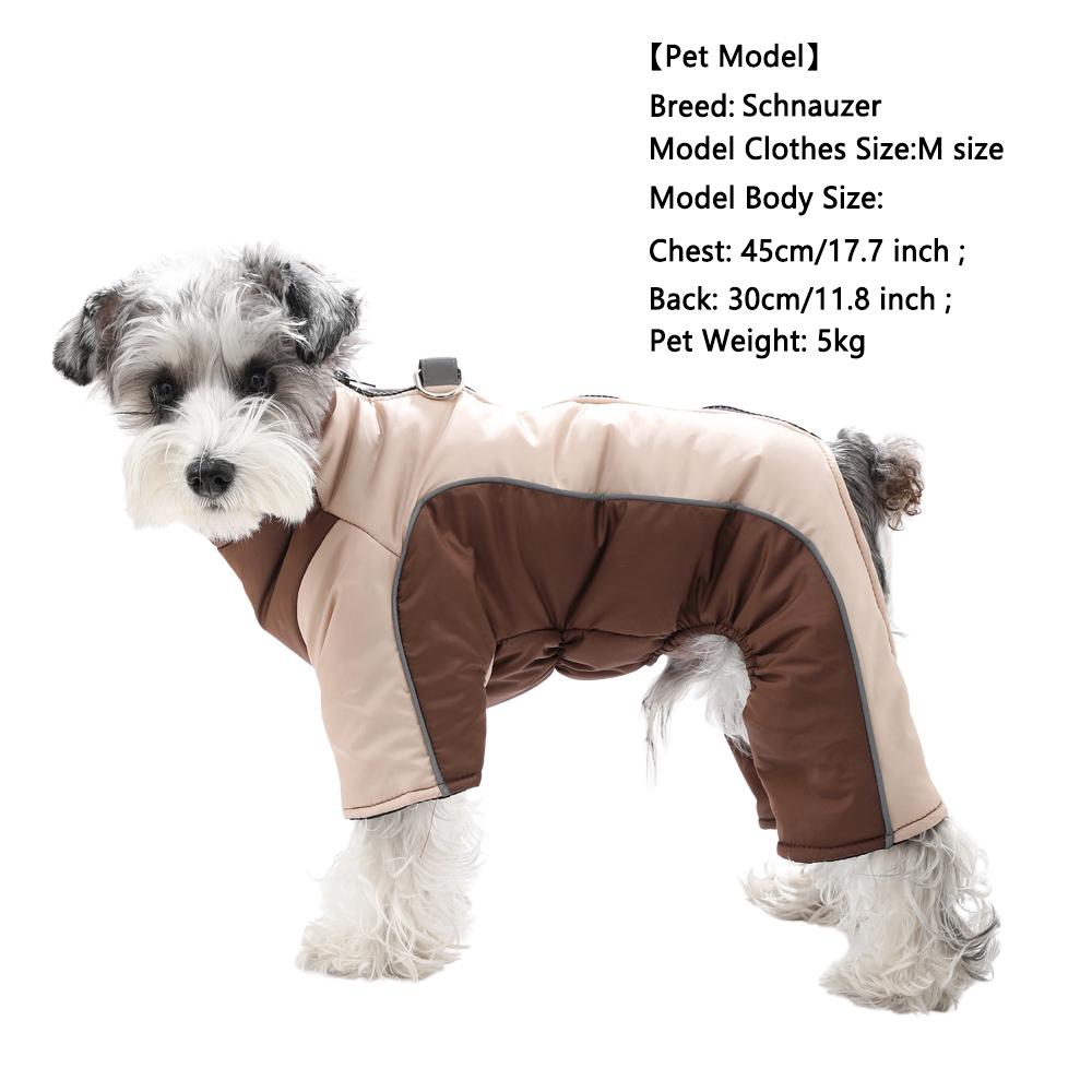 Pogrubione Kombinezony dla Psa Zimowe Wiatroodporne Ciepłe Kurtki dla Szczeniąt Dla Małych Średnich Psów Z D-ringiem Elastyczność Chihuahua Mops Ubrania dla Zwierząt