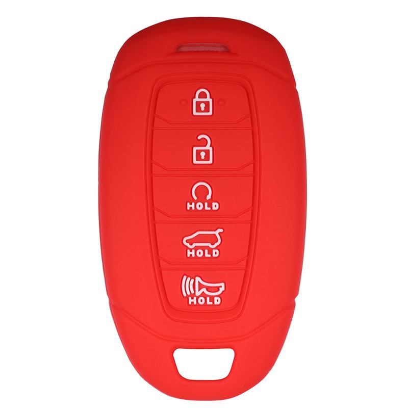 Lcyam Key Fob Cover Silicone Case Remote Holder Compatible With     Hyundai Palisade Elantra Keyless Push Start