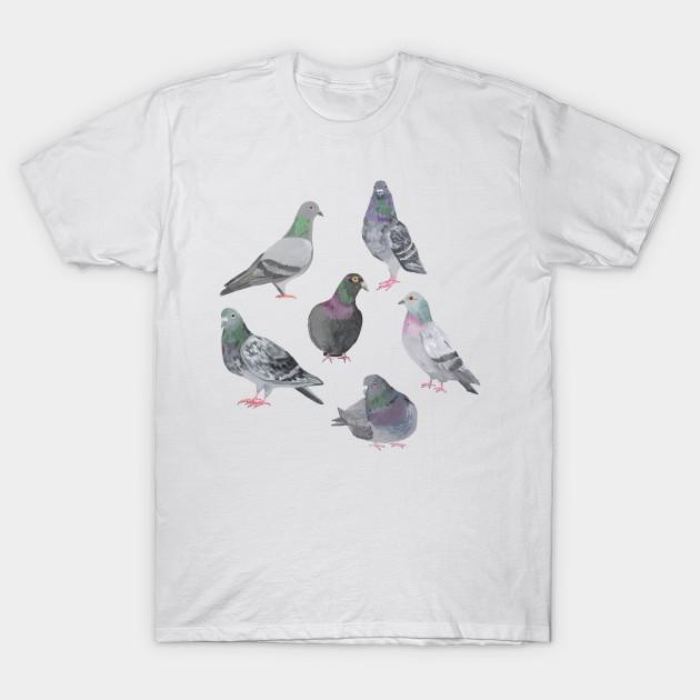 Men Black Print T-shirt Pigeon Party No-Cut Transfer Paper Print Cotton Tshirt XL белый