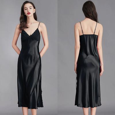 Summer Plus Size Suspender Dress Home Service Ice Silk Pajamas Feminine Long Home Service