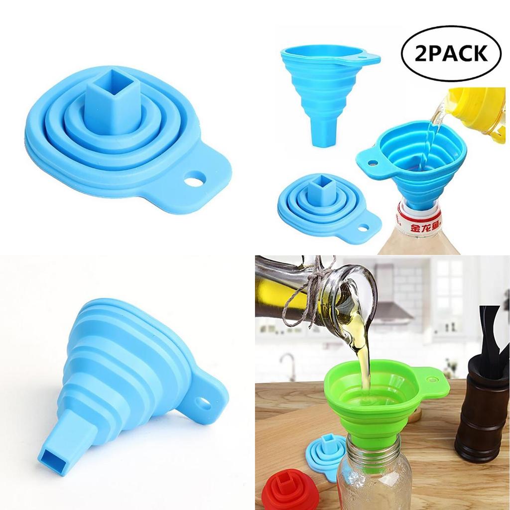Durable Silicone Portable Retractable Funnels For Home Kitchen Convenient Storage