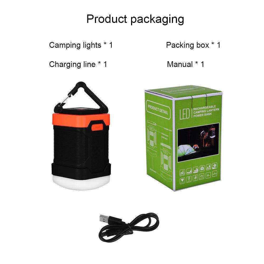 Lanterna de Camping Impermeável para Iluminação Externa e Power Bank de 10000 mAh Verde