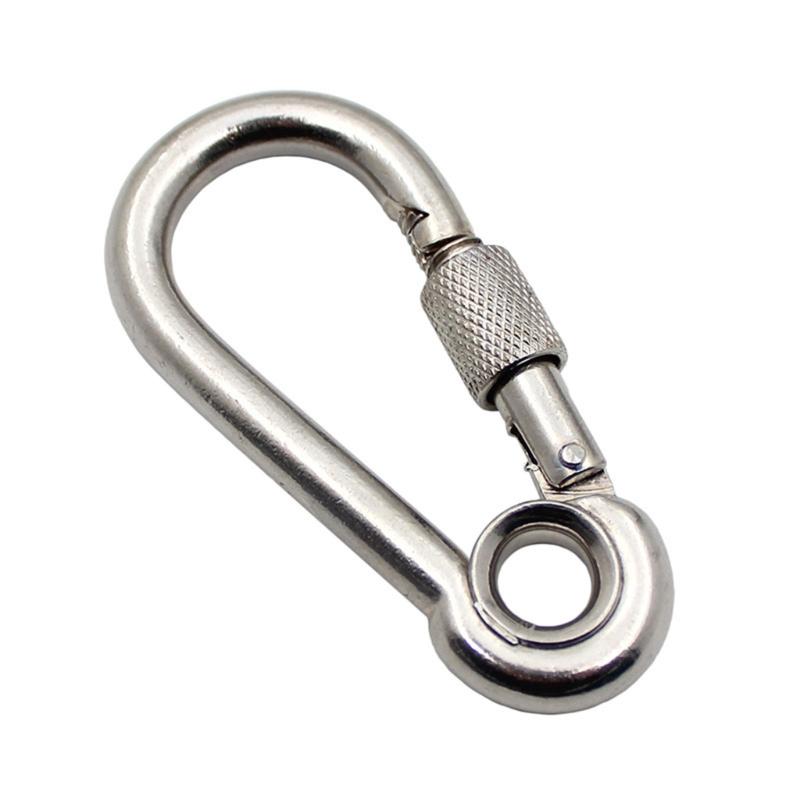 2 Pcs Locking Carabiner Screw Gate Buckle Heavy Duty Carabiner Stainless Steel Screw Lock Carabiner Hooks Durable