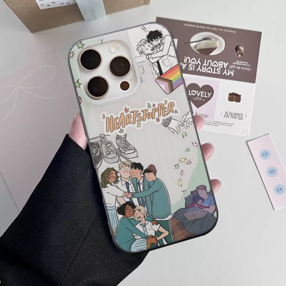 New Heartstopper Anime Stripe Corrugated Shockprof Phone Case For IPhone 17 16 15 14 13 12 11 Pro Max Plus Pro Cover