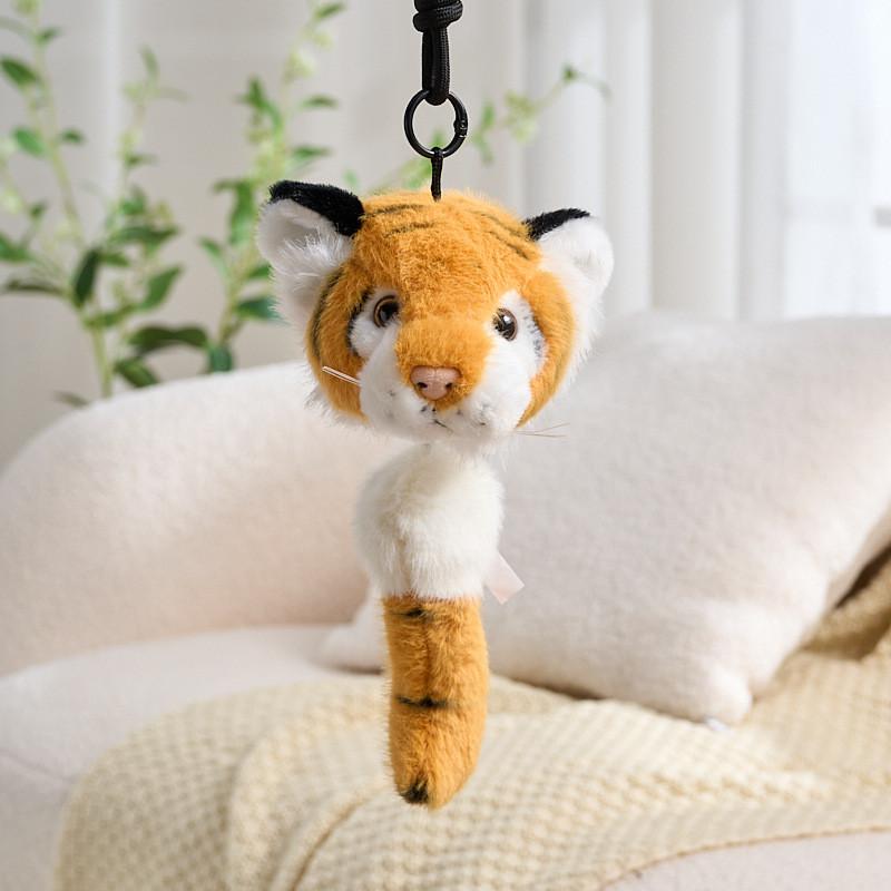 

Cute Animal Tiger Plush Toy With Drawstring For Backpack Accessories And Collectibles YellowTiger