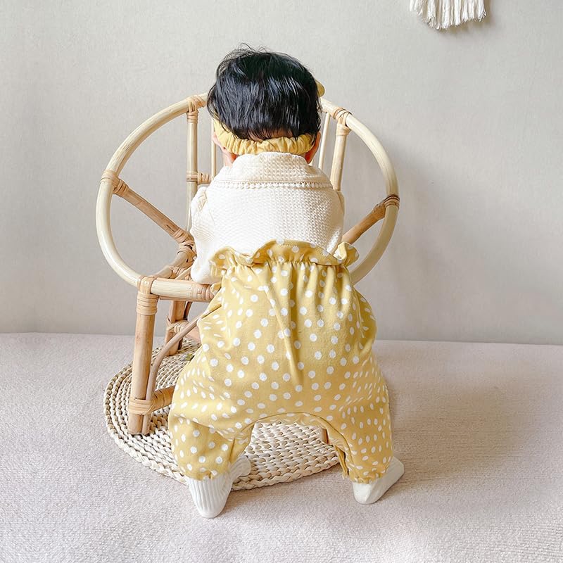 Baby koi Baby Long Sleeve Layered Newborn Faux Layered Baby Polka Dot Size 24M Clothes, Romper, Spring/Autumn Style, Coverall, Girl, Pre-birth Gift,