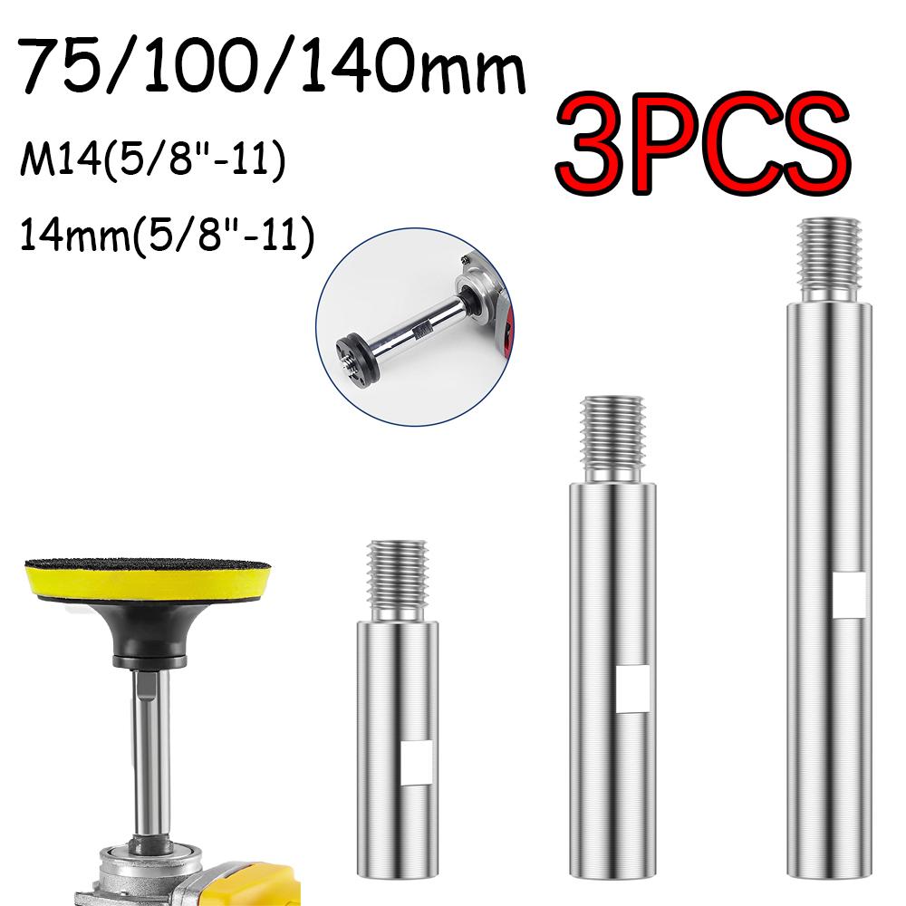 Winkelschleifer Verlängerungsstange 75/100/140mm M14 Gewinde Adapterwelle Polierscheiben Verbindungsstange für Polieren Autopflege Detailing