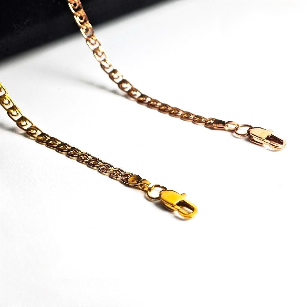 Rose Gold/gold Color Plain Chain for Women's Daily Jewelry