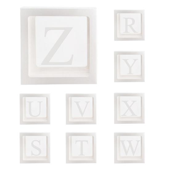Balloon Box Exquisite Party Decor Baby Shower Supplies A-Z Letter Cardboard Cube Clear Box for Propose Marriage
