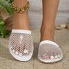 Fashion Women Slippers 2025 Summer New Women Round Head Sandals Hot Water Diamond Flats Home Slippers Slides Women Zapatos De Mujer