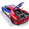 1/32 مقياس فورد V8 GT نموذج سيارة مصبوب لعبة، مركبة لعبة سحب للخلف مع صوت وضوء للأطفال الصغار الأولاد البنات هدية مجموعة
