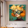 Surrealist Female Portrait Oil On Canvas Wall Art Fantastic Fantasy Fish and Girl Poster Printed Living Room Home Decor