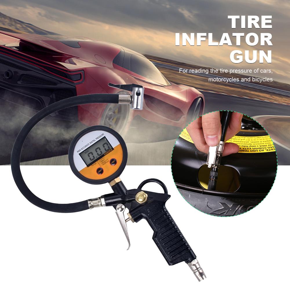 Car Tire Pressure Gauge 0-16Bar/0-230PSI Auto Tire Pressure Inflator Gauge High Precision Meter Detector For Car Motorcycle Bike