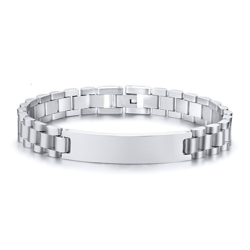 Personalized Stainless Steel Men Bracelet Bangle Engraved Fashion Custom ID Male Braslet Brazelaet Boy 7.7Inch 8.3Inch Dropship