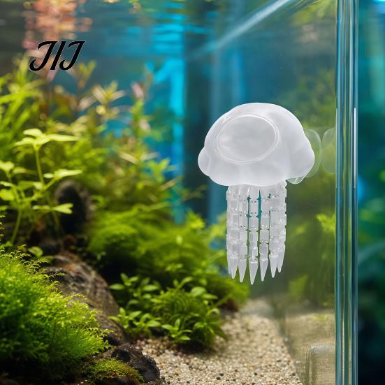 Reduziert Aggression im Tank Aquarium Schwimmende Quallen Versteck, 3D Gedruckte Fische Salzwasser Zubehör Versteck, Dekorative Schutzhöhle für Pleco