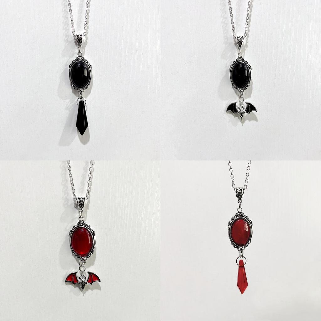 Gothic Vampire Bat Necklace With Crystal Pendant For Women Summer Fashion