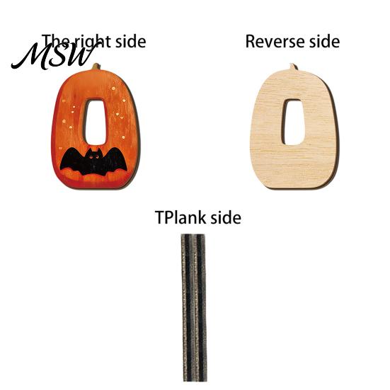Freestanding Wood BOO Block Set Halloween Wooden Ornaments, Lettering Decorations, Rustic Bat Pumpkin Ghost Playful Desktop Decorations Table