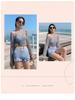 2025 Women's Three-Piece Split Swimsuit: Long-Sleeved, Sun-Protective, Sexy, Slim, Fairy-Inspired for Hot Springs.