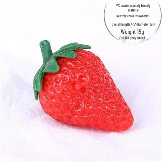 White Bionic Strawberry Fake Fruit Photography Prop - Plastic Decoration Toy