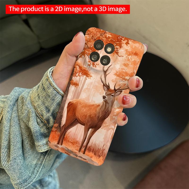 2DFlat Xiaomi Redmi phone caseAutumn Deer in Forest Art Phone Casesuitable for Redmi Note 11 12 13 14 A3 K80 15 17 Ultra