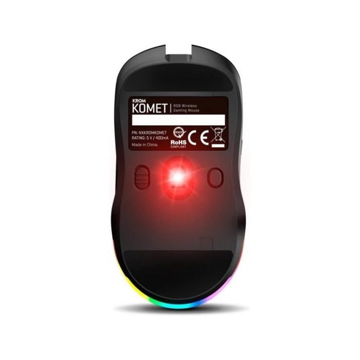 KROM KOMET - Souris De Jeu Sans Fil RGB, Capteur Optique De Précision Pixart PMW 3212, 8 Boutons, 5 Niveaux DPI Jusqu'à 2400,