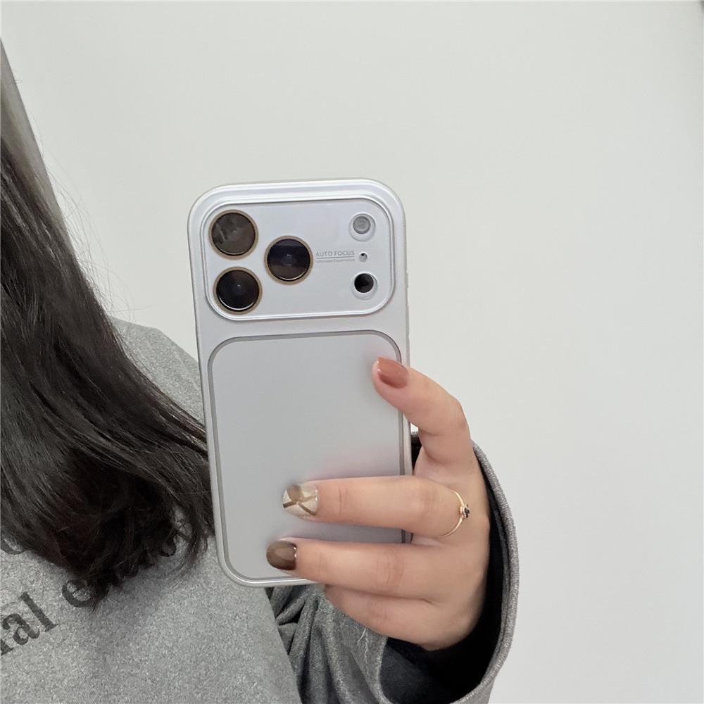 Brushed Silver Drop-Proof Case for iPhone 13/14Pro/15/16 Pro Max/17Pro