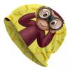 Funny Curious George And Banana Bonnet Hat Cool Outdoor Cartoon Monkey Skullies Beanies Hats Unisexs Womens Warm Dualuse Caps