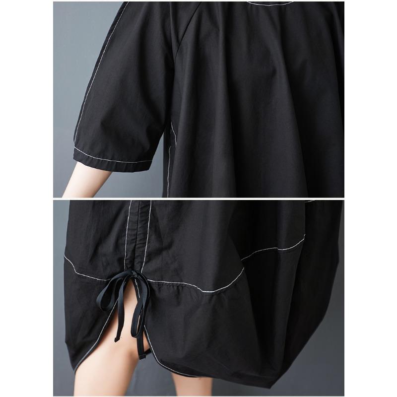 Dimanaf New 2025 Plus Size Summer Dress Women Basic O-Neck Casual Short Sleeve Dress Loose Long Dress