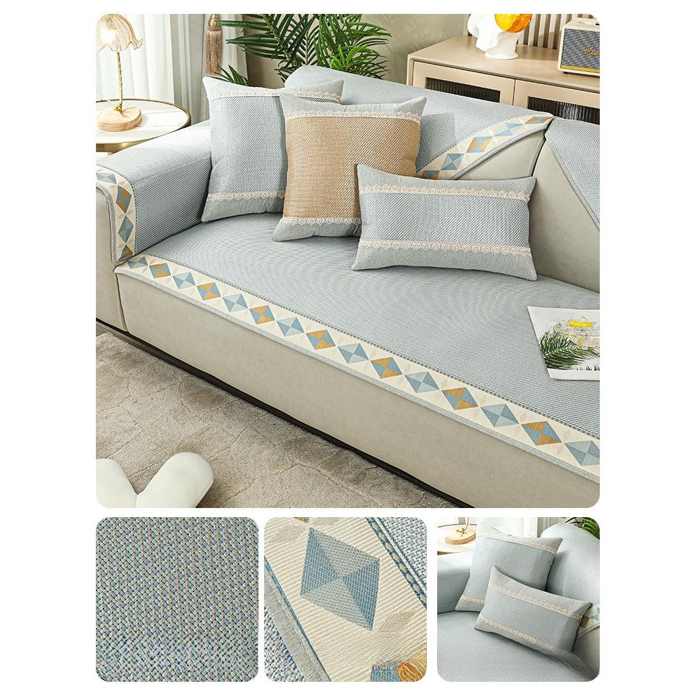 Summer Sleeping Mat Sofa Cushion Cooling Mat for Summer Popular Solid Wood Leather Sofa Cover Slipcover Full Covered Cushion