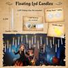 Halloween Decor Floating Candles with Wand Magic Hanging Candles with Remote Flameless Taper Led Candle Floating Window Candle