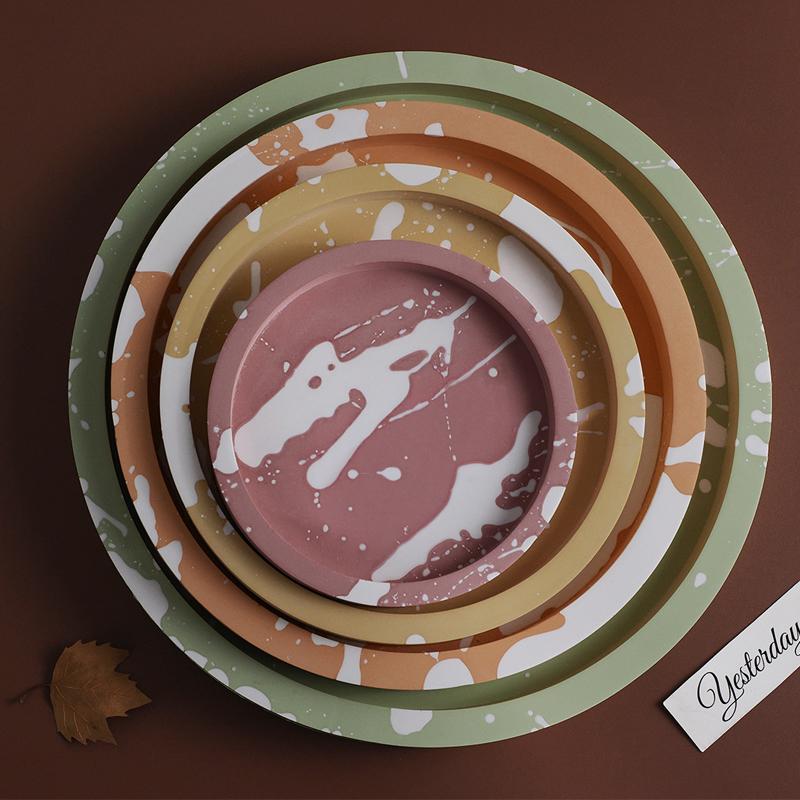 15-30cm Round Tray Concrete Silicone Mold Resin Dish Plate Making Molds DIY Jewelry Display Panel Plaster Storage Coaster Mould