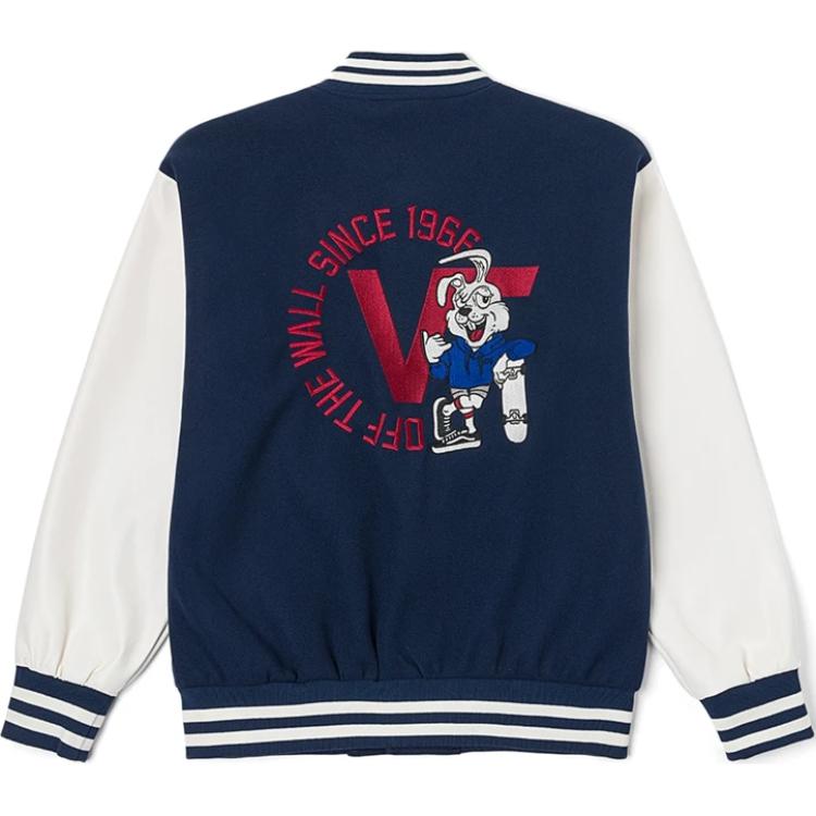 Vans Comfortable American Vintage Striped Long Sleeve Jacket Unisex jackets Dark-Blue VN000RT4LKZ