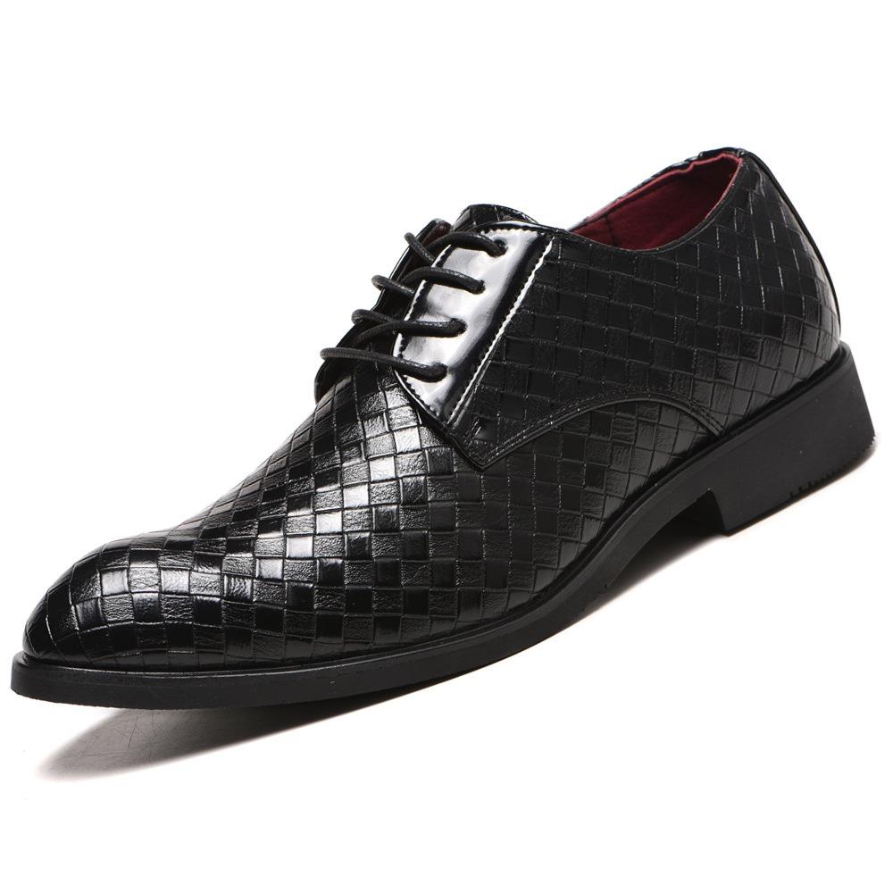Checkered Leather Shoes Men Big Size Casual Shoes for Men