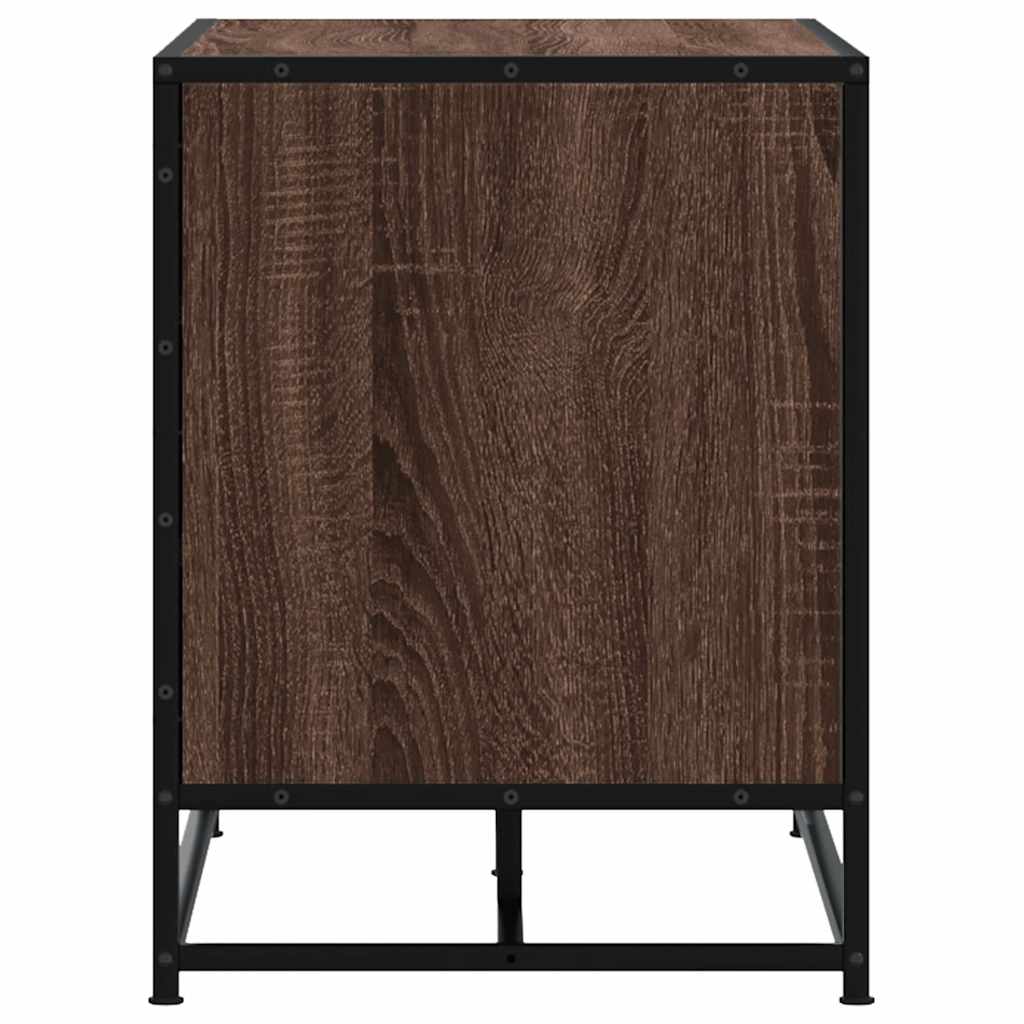 Shoe Bench Brown Oak Effect 100x40x53.5 cm Engineered Wood & Metal