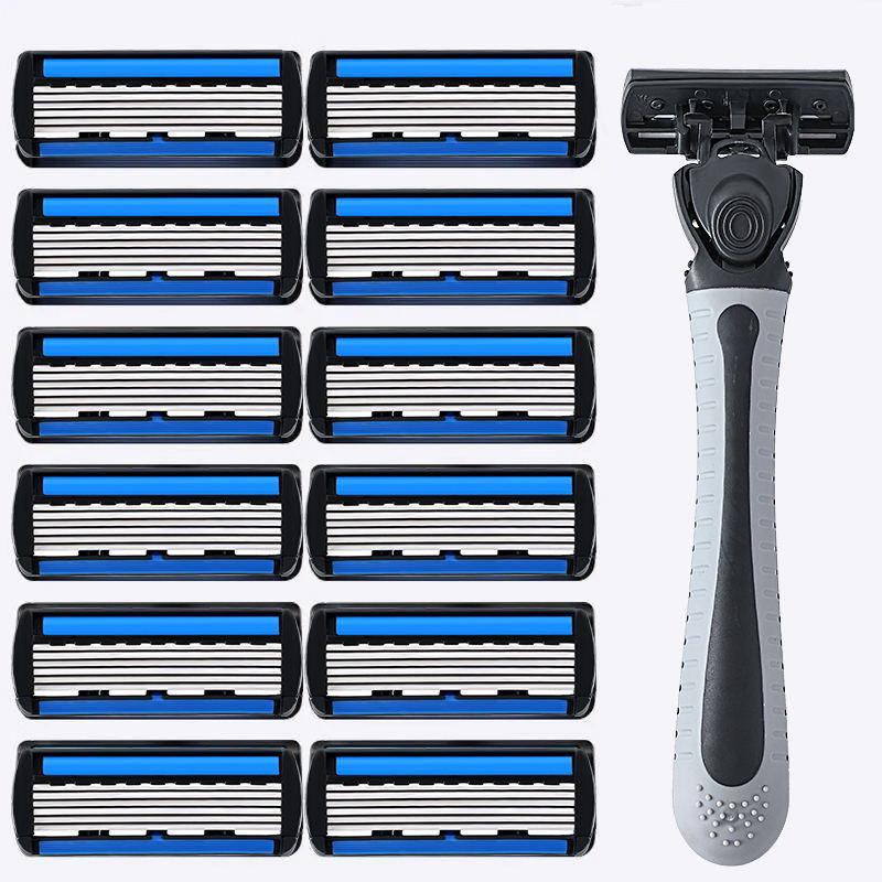 Six-Layer Razor Stainless Steel Shaver for Men with Multi-Layer Shaving Head