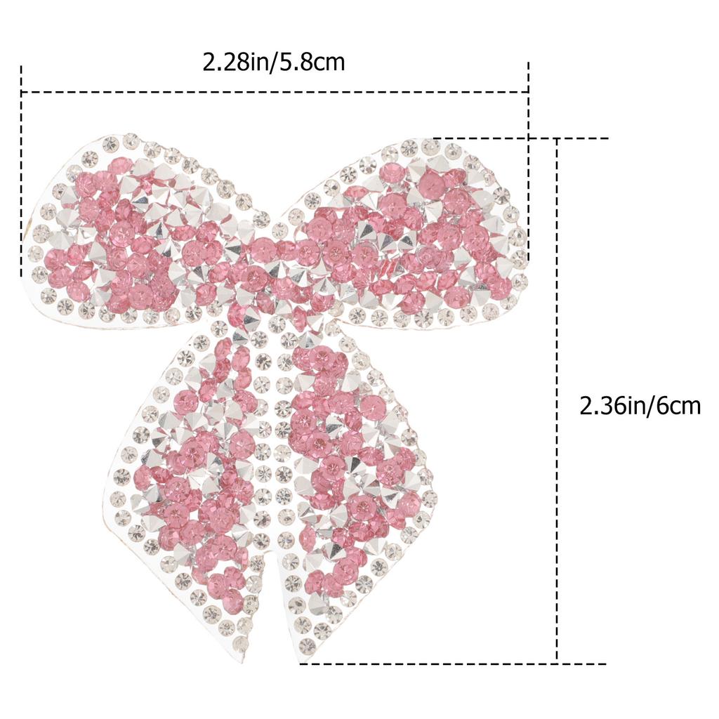 Vintage Style Bowknot Patch Rhinestone Embroidered Iron on for Trousers Cushions Pillows DIY Fashion Embroidered Patch