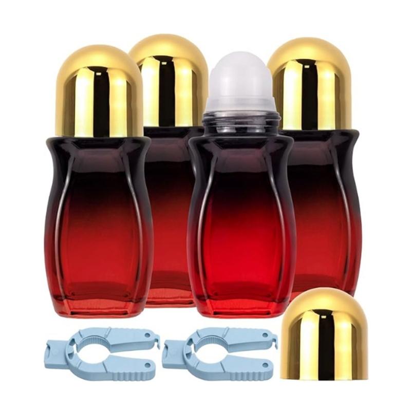 Стеклянные роликовые флаконы 50 мл с золотыми крышками Роликовые флаконы с открывашкой для эфирных масел парфюмерии Герметичная конструкция