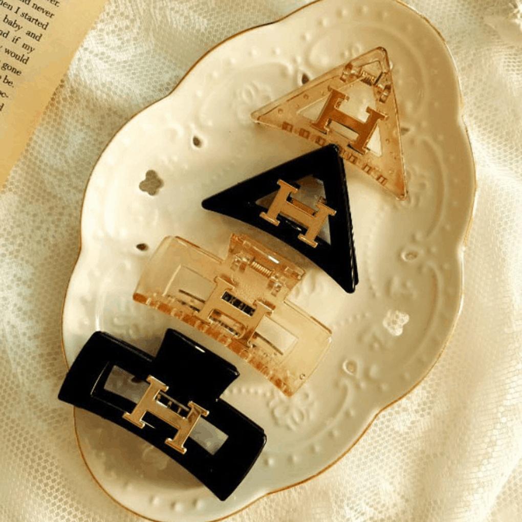 Hair clip, updo, matte hair pin, base, gold, shape triangle