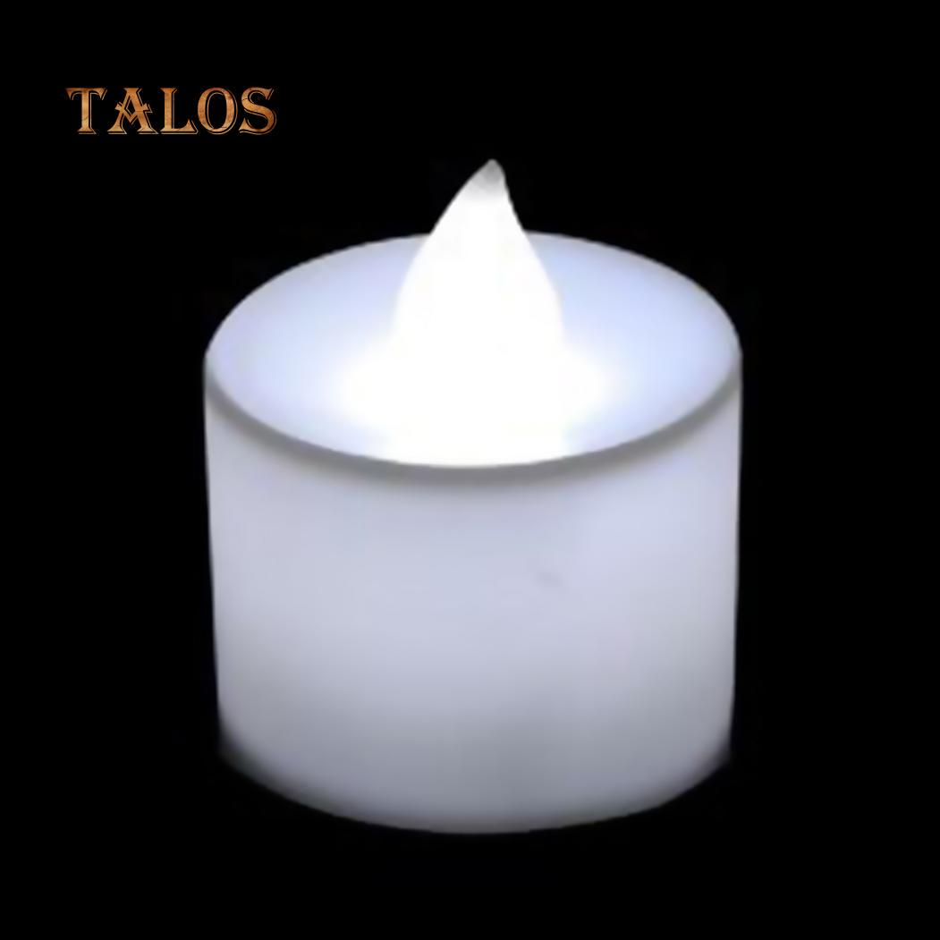 

Світлодіодна безполум’яна свічка Talos, яка працює від батарейок, вечірка, весілля, мерехтливий чайний декор, свято білий