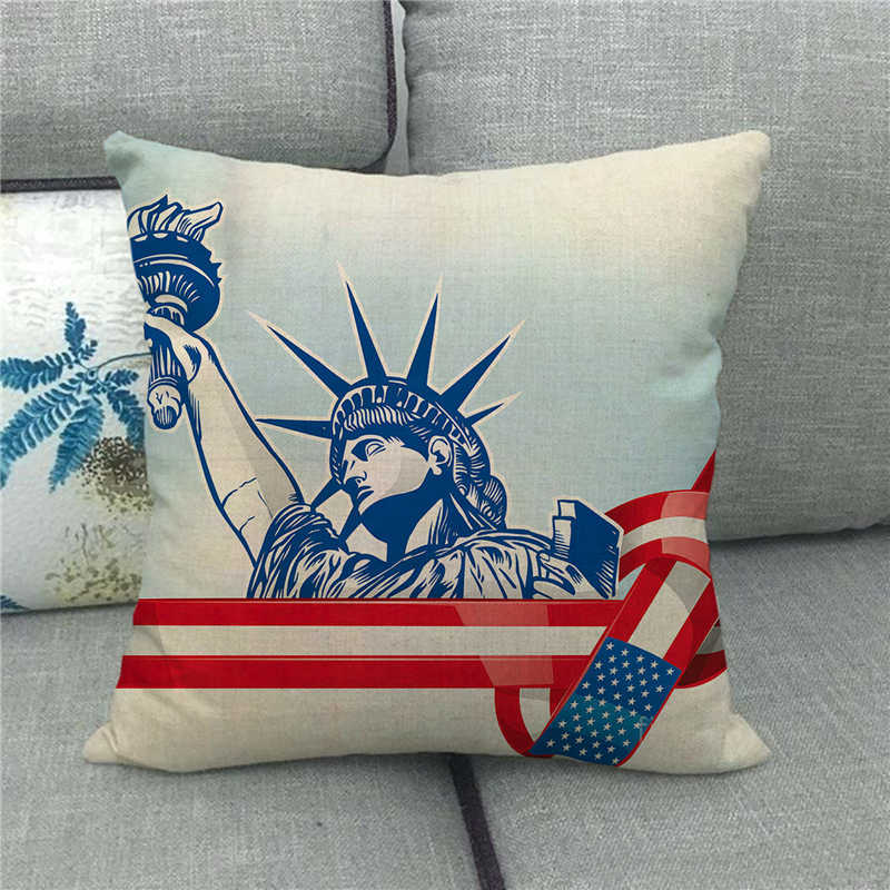 American Flag Declaration Of Independence Digital Printing Short Plush Pillow Covers For Sofa Office Cushion Cover Home Goods