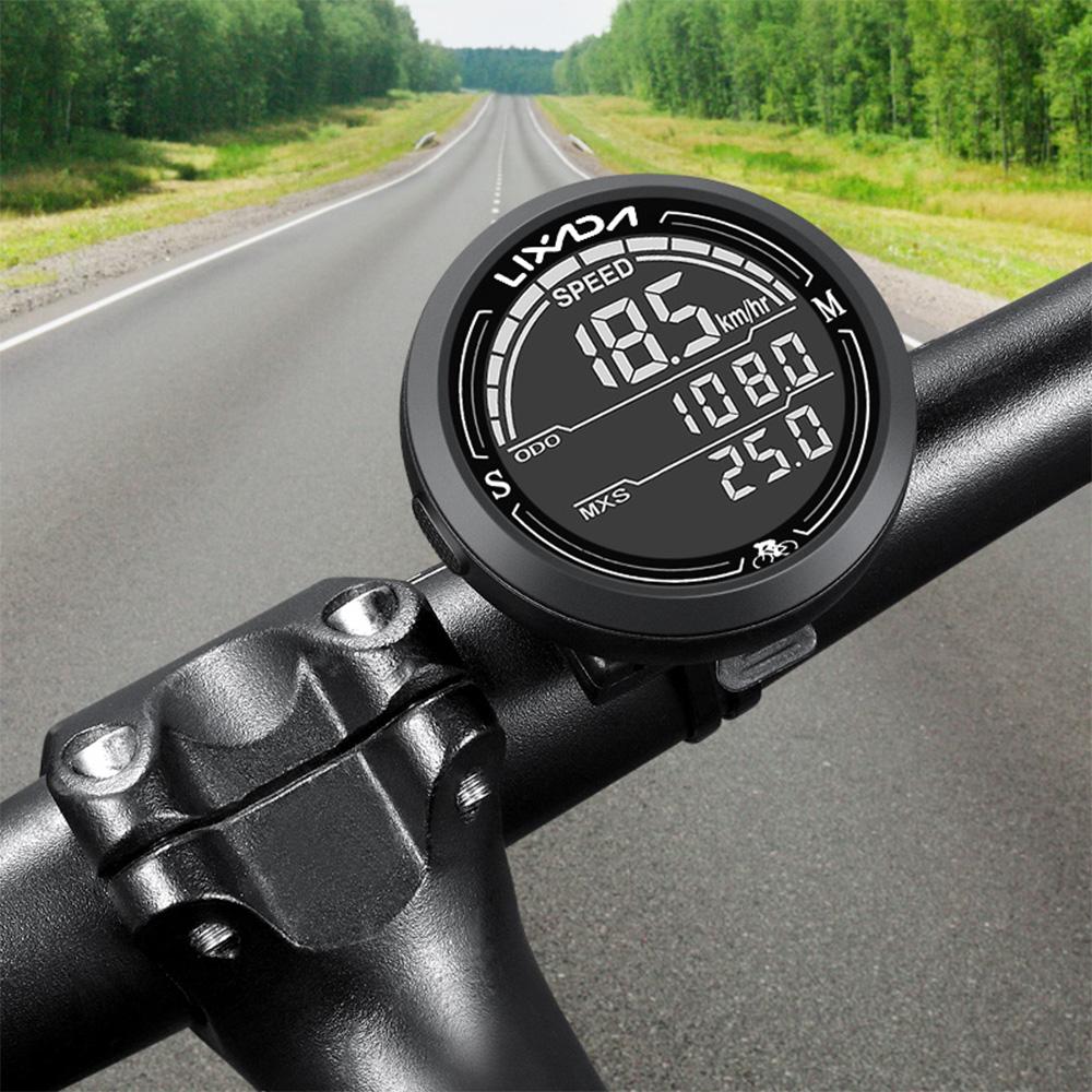 Wired Bike Speedometer Waterproof Round Shaped Bike Computer Backlight Screen Cycle Odometer