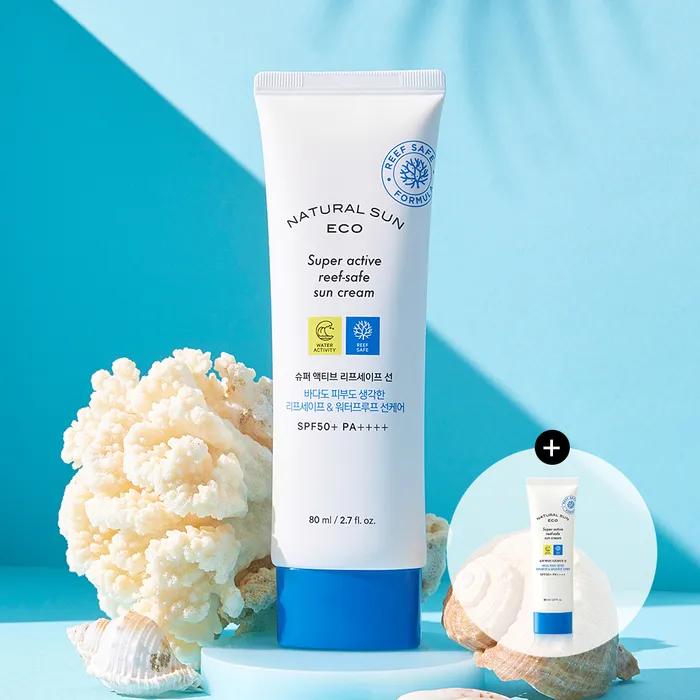 

[1+1] The Face Shop Natural Sun Eco Super Active Leaf Safe Sun 80мл