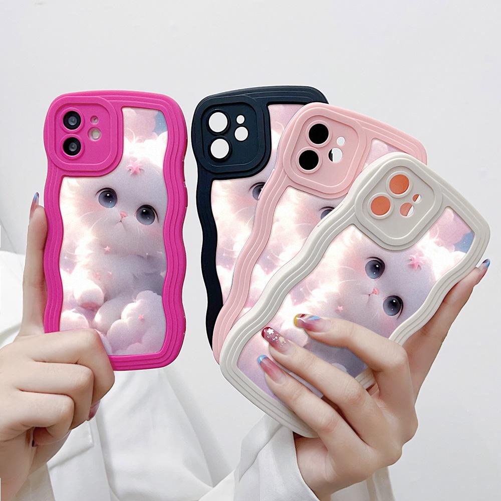 Mobile Phone Cases for iPhone 11 13 XR 15 Pro Max 12 14 Pro Max Case iPhone 16 7 Plus 8 Plus XS Max Big Wave Solid Color Cartoon Anti-drop Waterproof