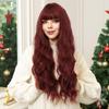 ALAN EATON Red Loose Wavy Synthetic Wig for Women Natural Long Red Wigs with Bangs Heat Resistant Daily Party Hair High Quality