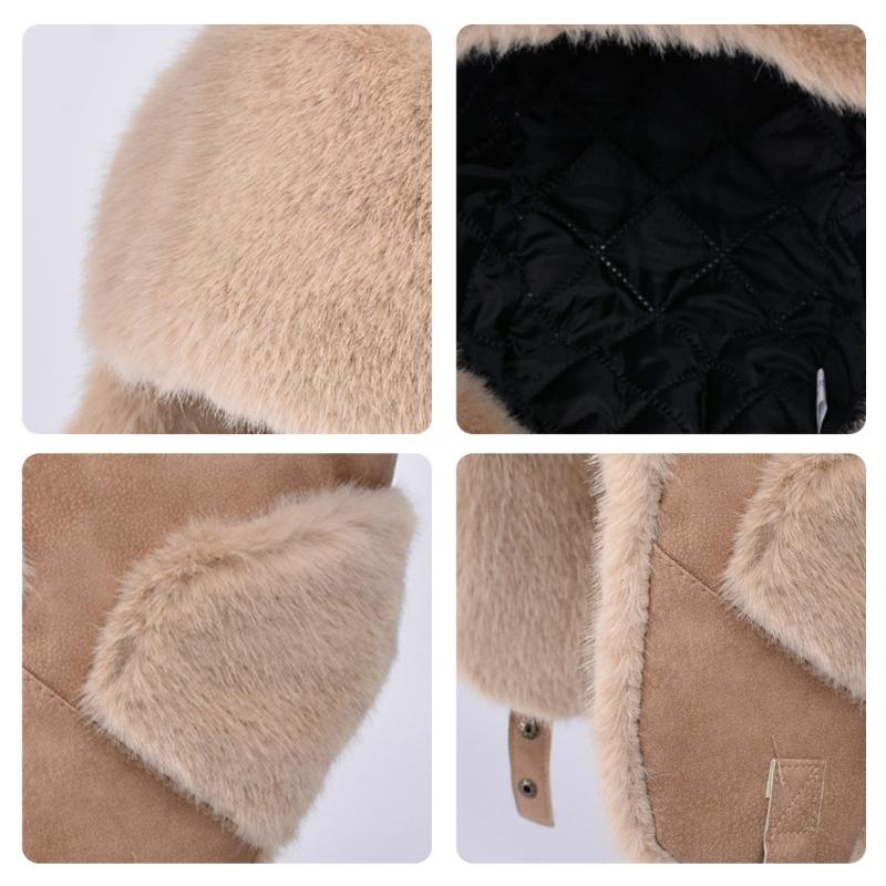 Women's Trapper Hat with Earflaps Winter Warm Thicken Fleece Lining Ear Flaps Hat Thermal Windproof Hunting Cycling Hat