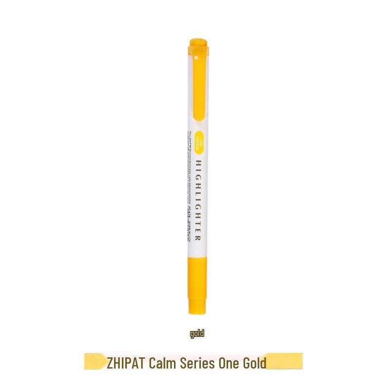 Zhi 618 Student Dual-Tip Fluorescent Pen - Gray, Soft Light & Dark Retro Colors for Highlighting & Marking