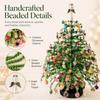 Handmade Bead Weaving Beaded Christmas Tree Kit Crystal Bead Material Tabletop Display Size Mini Christmas Tree Ornament