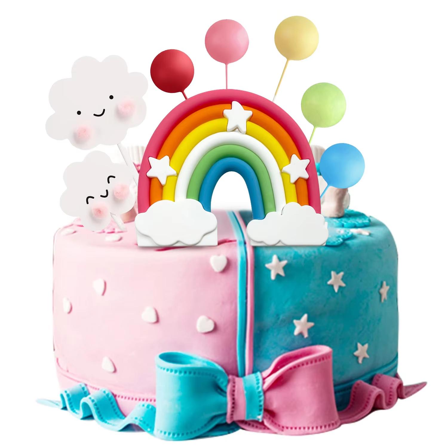 

Набор для украшения радужного торта 8 шт. Радужные облака, топпер в виде воздушного шара для дня рождения, свадьбы, детского праздника, принадлежности для украшения вечеринки