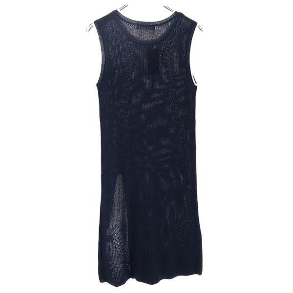 unused LAISSE PASSE Shoulder button No sleeve knit one piece 38 Navy Women Used