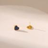 Sweet Dainty 18k Gold Plated Heart Oil Drop Stud Earrings For Women